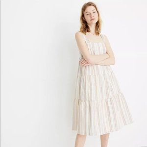 Madewell Dress Tiered Rainbow Stripe Tall 10
